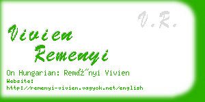 vivien remenyi business card